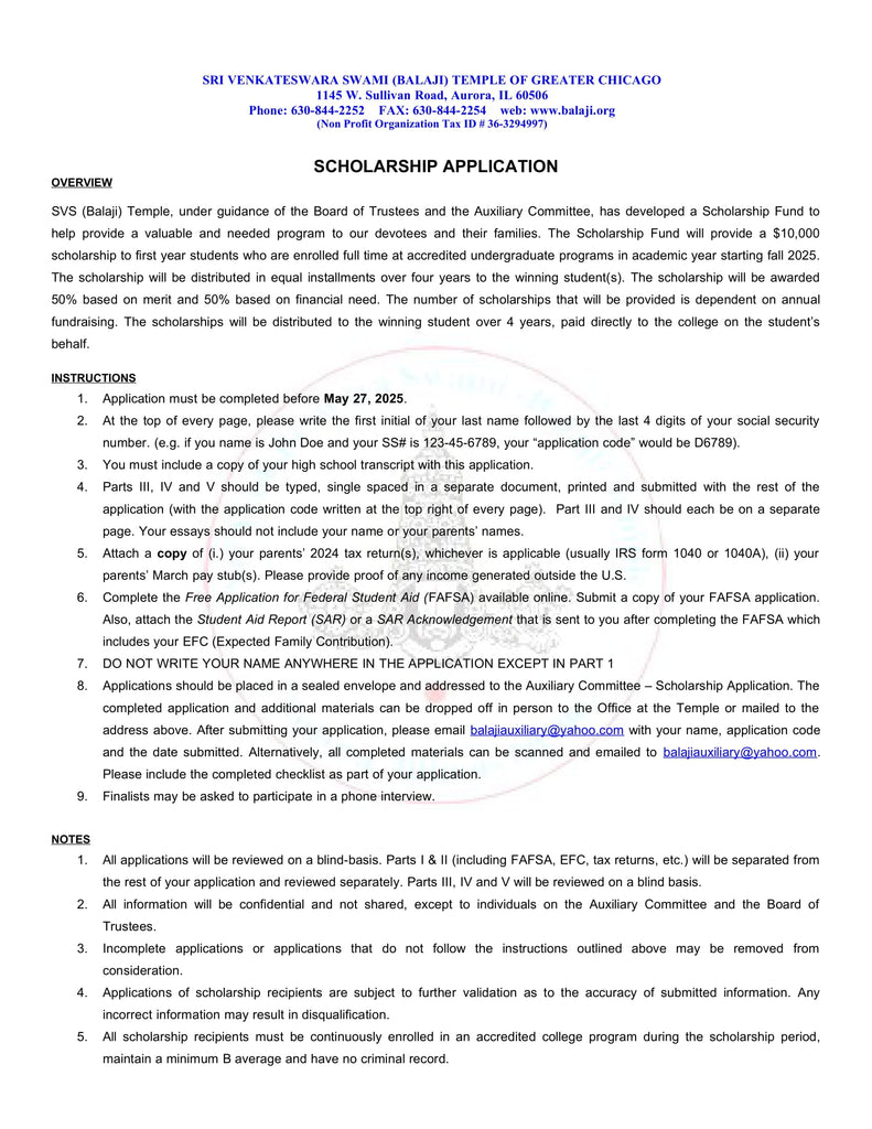 Scholarship Donation