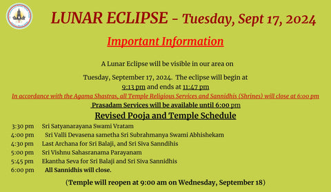 Lunar Eclipse - Tuesday, September 17, 2024