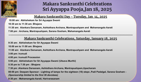 MAKARA  SANKARANTHI  CELEBRATIONS SRI  AYYAPPA  POOJA - 2025