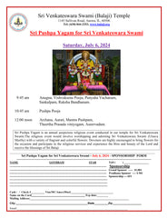 Sri Pushpa Yagam for Sri venkateswara Swami (Poolangi Seva)