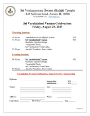 Sri Varalakshmi Vratam Celebrations