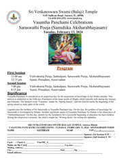 Vasantha Panchami Celebrations